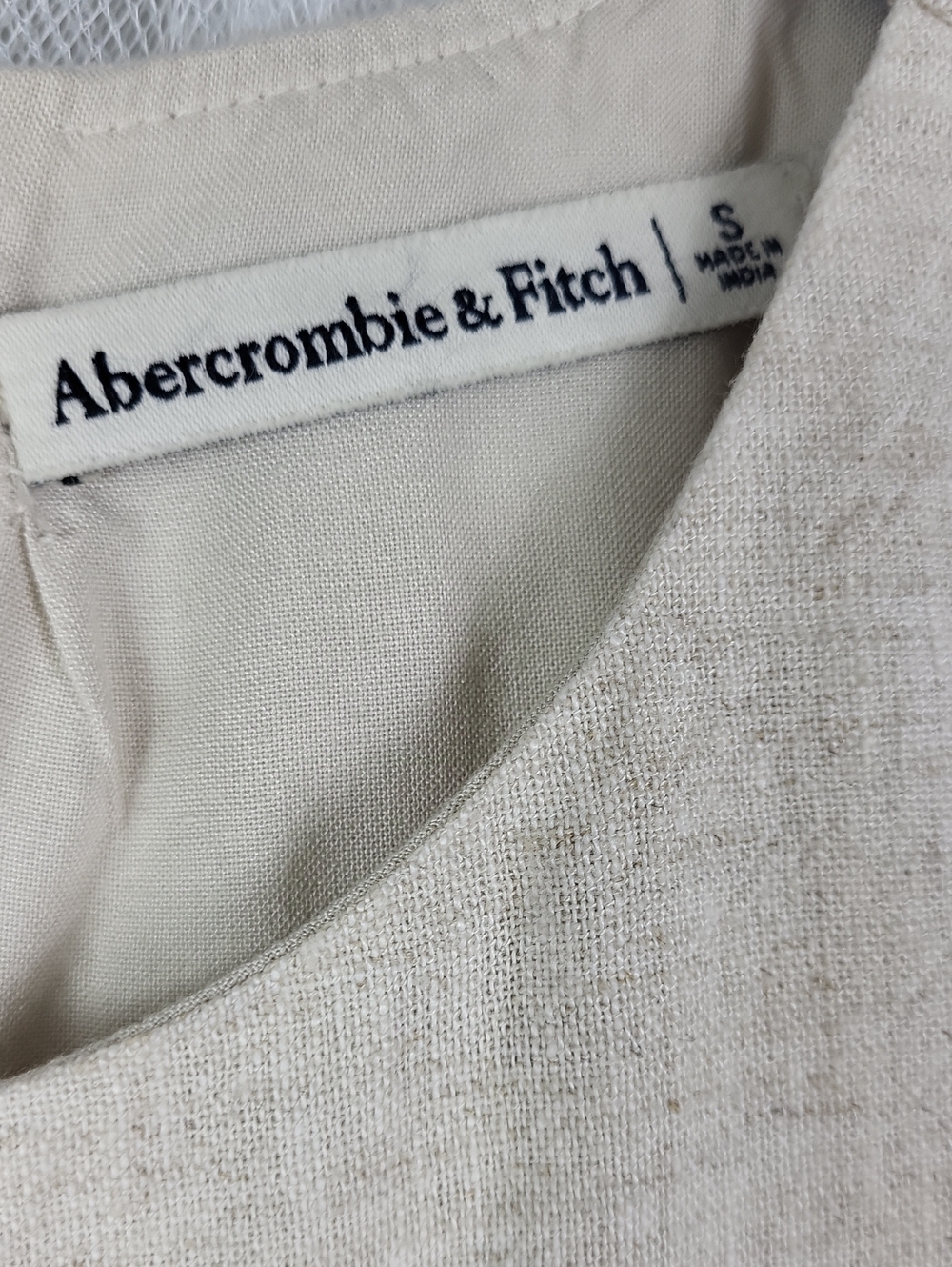 Abercrombie & Fitch Tie-Back Linen-Blend Shell Top. Size S - Picture 3 of 7